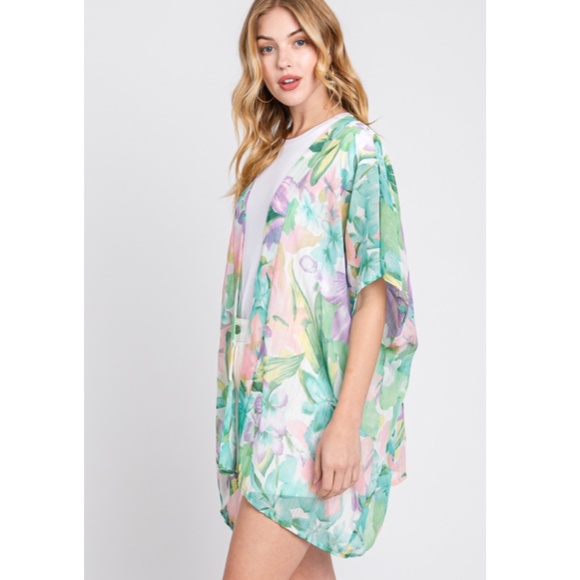 Green Floral Kimono - Picture 4 of 5